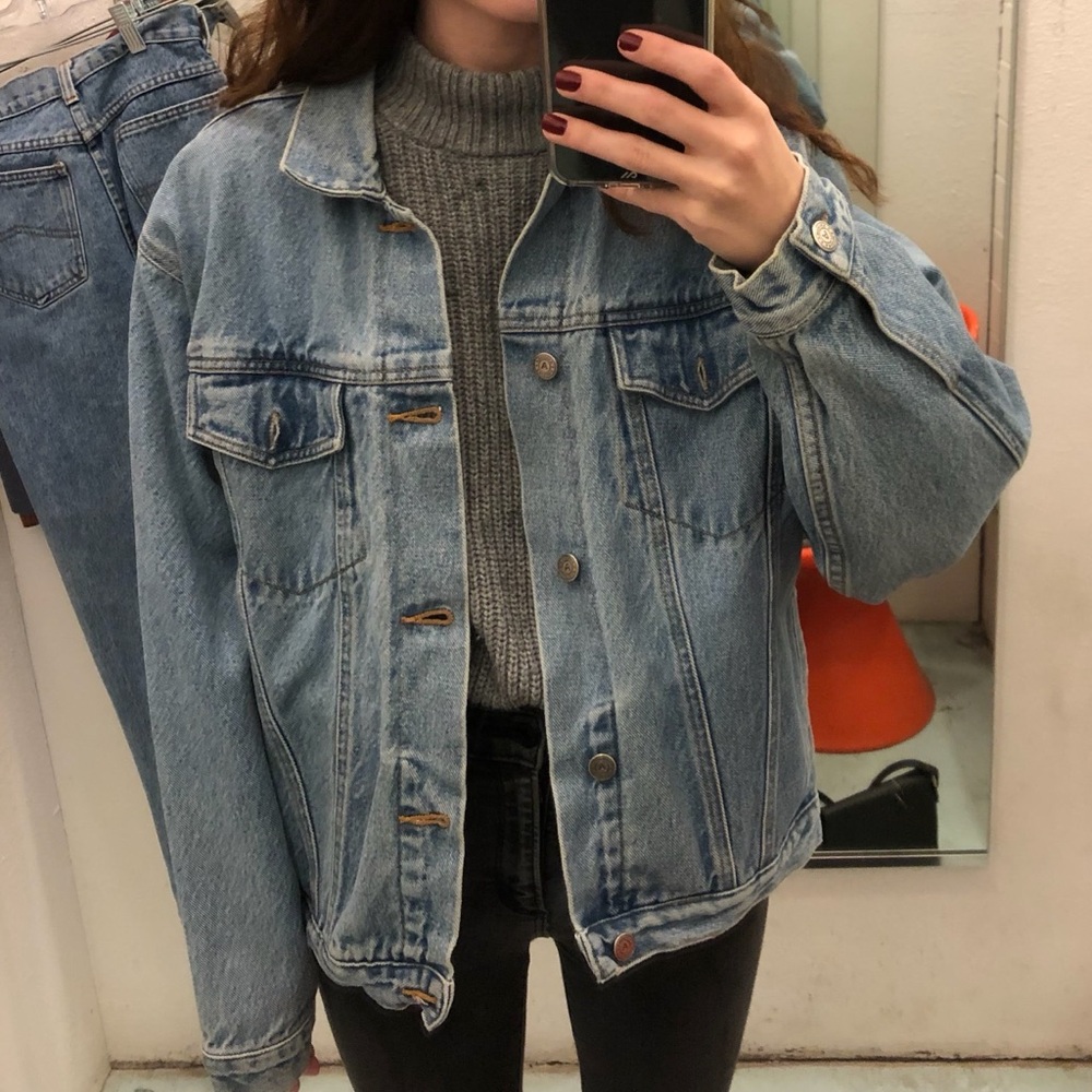 Oversized Light Wash Denim Jacket